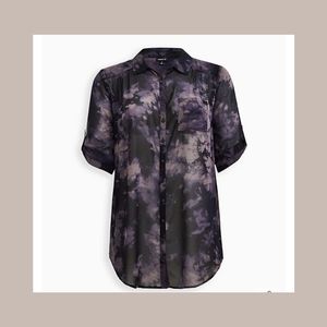 Torrid Tunic Chiffon Button Down Top